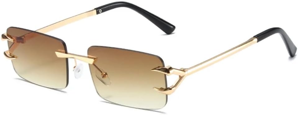 

Солнцезащитные очки с защитой UV400 | Без оправы, прозрачные, с градиентом цвета "океан" | для женщин и мужчин, для занятий спортом на открытом воздухе и вождения (розовые) LXLHWN, Tea Gradient