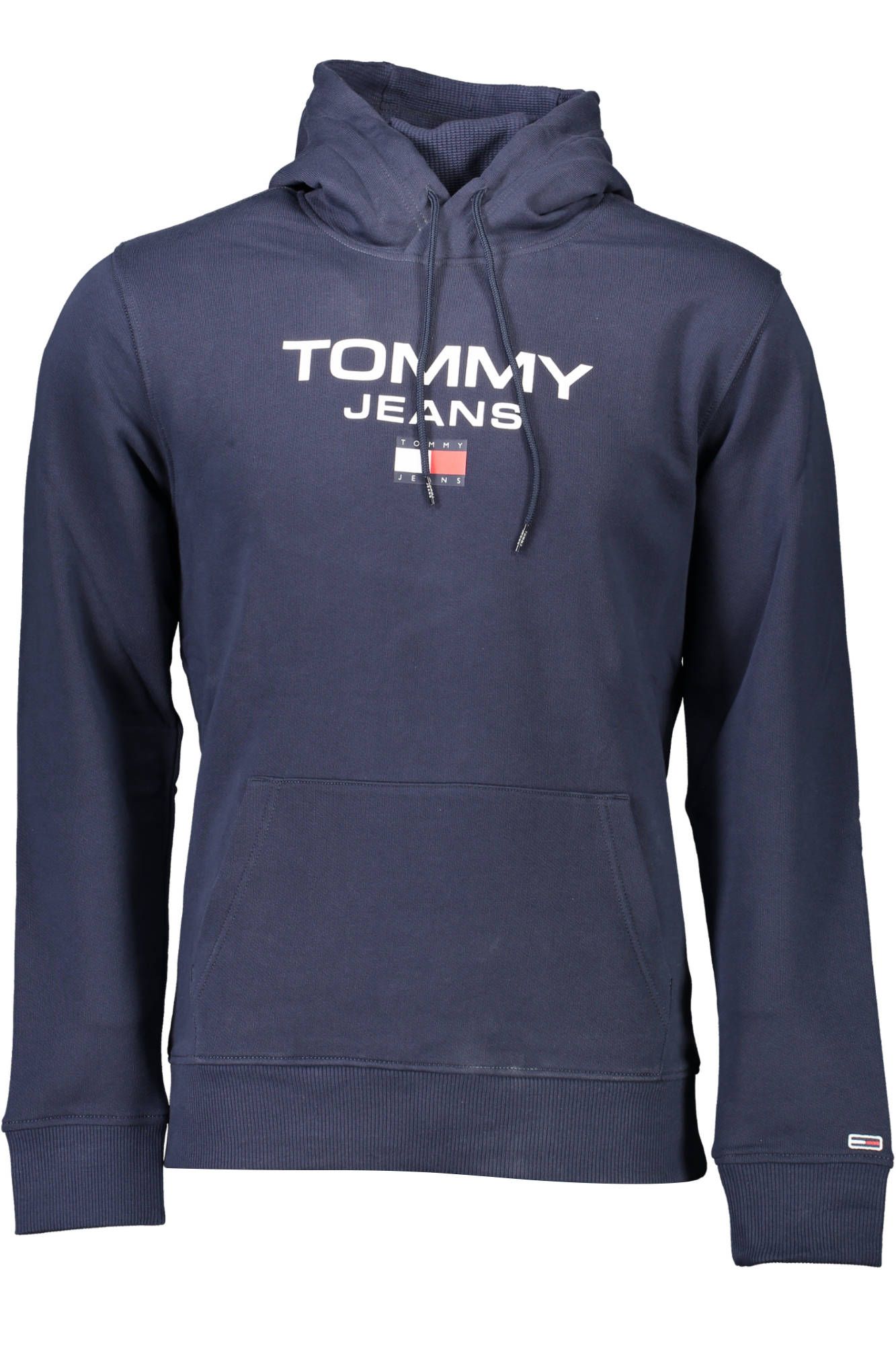 

Синяя хлопковая мужская толстовка с капюшоном Tommy Hilfiger