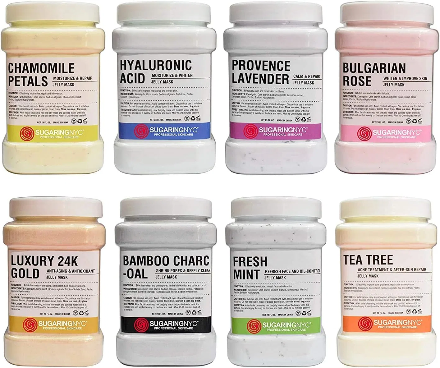 Пилинг-маска Sugaring NYC Bajacial Jelly Mask с бамбуковым углем и розой, профессиональный объем 680 мл — фото 4
