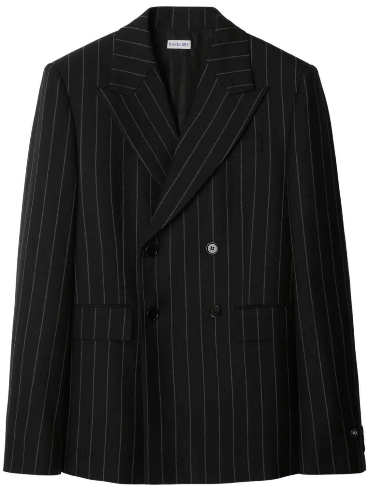 

Burberry шерстяной пиджак в тонкую полоску, черный
