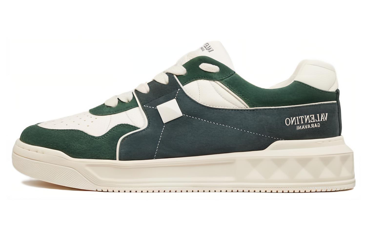 

Валентино Зеленые Белые Кроссовки One Stud Low