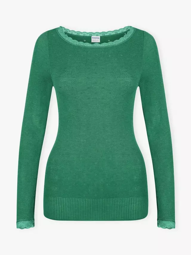 

Топ Brora Lace Trim Scoop Neck, цвет malachite