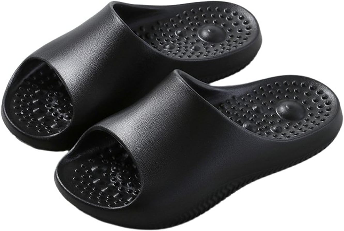 

Тапочки для женщин и мужчин с ультрамягкой подошвой, противоскользящие, для душа, для дома и улицы, быстросохнущие, для бассейна, дома и общежития Generic, черный