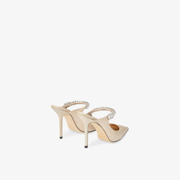 Мюли Jimmy Choo Bing 100 лакированные на каблуке с кристаллами, золотой — фото 4