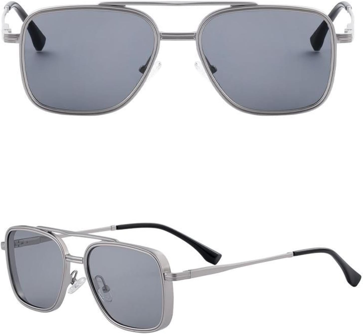 

Классические панк-солнцезащитные очки для женщин и мужчин, роскошные, в стиле стимпанк, металлические, с двойным лучом, защита от УФ-излучения UV400, для вождения TVTBBVV, C10lightsilver