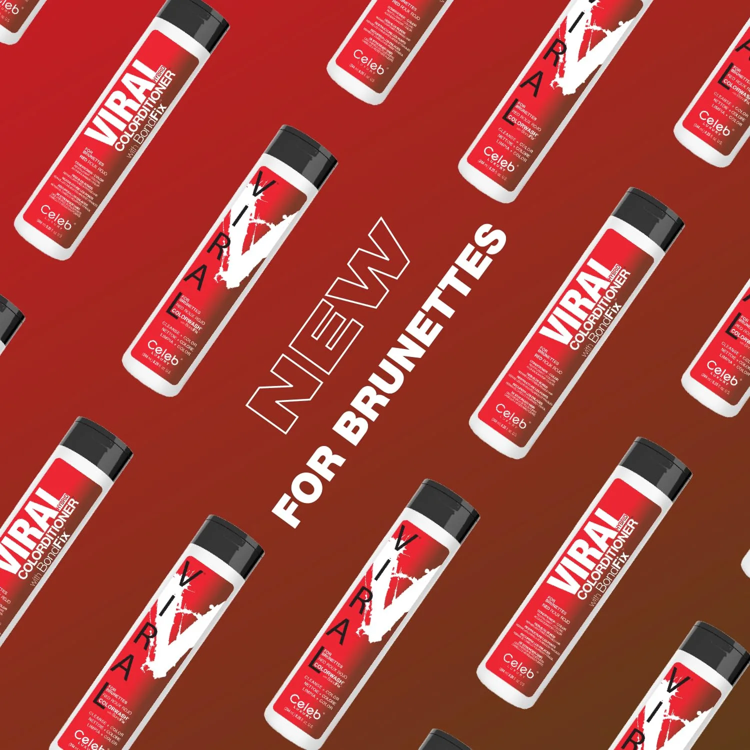 Кондиционер для волос Celeb Luxury Color Depositing Conditioner - средство для обновления цвета с компонентами Bondfix Bond Rebuilder, Viral и Gem Lites, подходит для использования с Colorwash., Red for Brunettes — фото 2