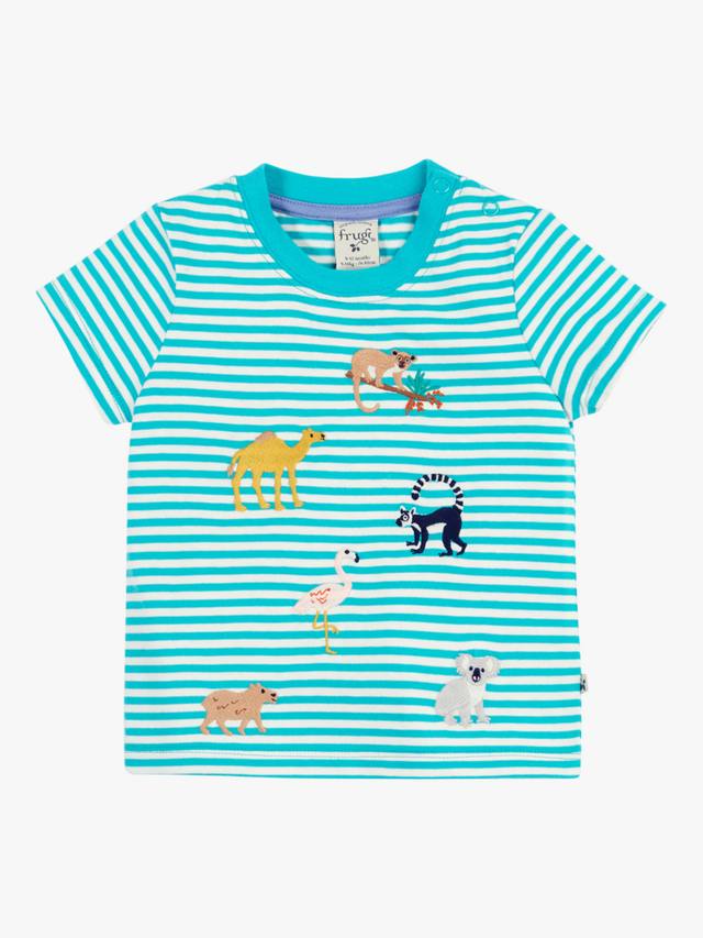 

Футболка из чистого органического хлопка в полоску baby ennis Frugi, цвет Moss Stripewild Life