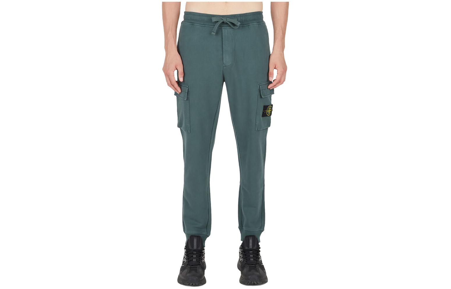 

Повседневные брюки мужские нефритово-зеленые STONE ISLAND