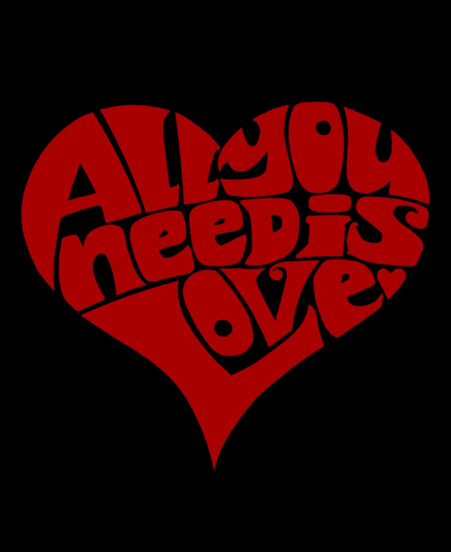 Женская свободная майка All You Need is Love с надписью "All You Need is Love" LA Pop Art, Black — фото 2