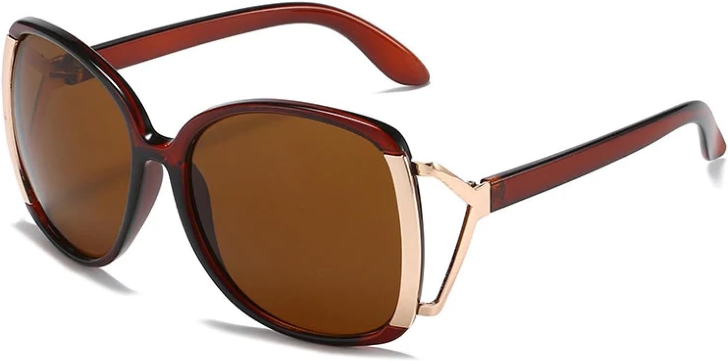 

Модные солнцезащитные очки в крупной овальной оправе для женщин, в стиле ретро, ​​роскошные солнцезащитные очки для мужчин, для путешествий и вождения, защита от УФ-излучения UV400 TKKTLLT, Brown Brown