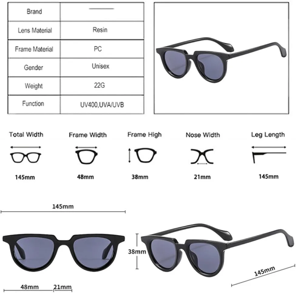 

Овальные солнцезащитные очки 2027 года для женщин, желейные, с защитой от УФ-излучения UV400, модные мужские солнцезащитные очки в стиле панк MTZJH, Grey Clear