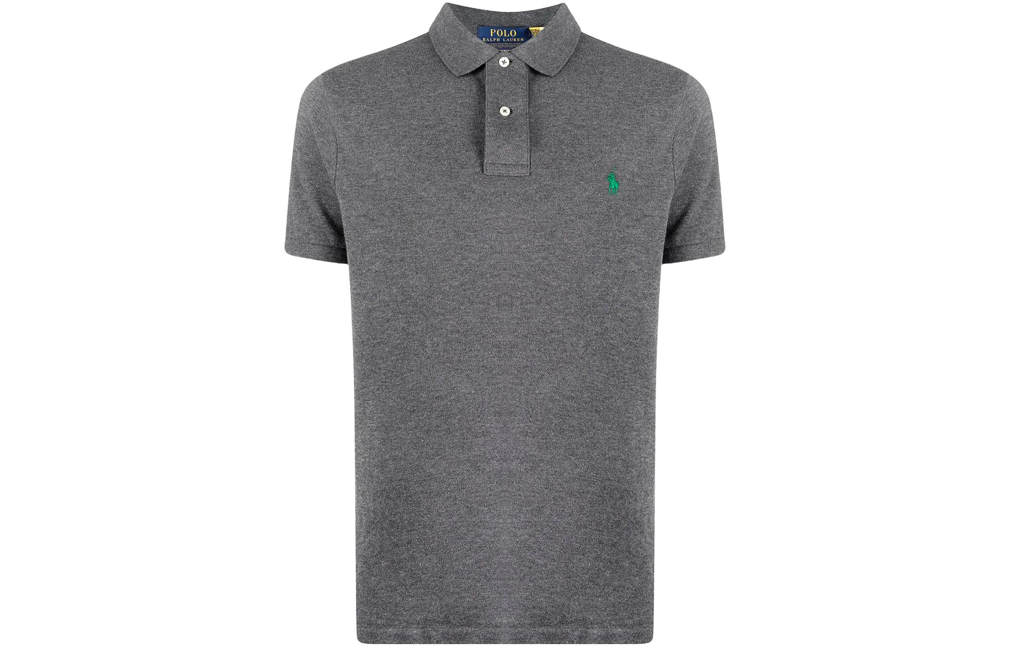 

Поло с вышитым логотипом Polo Ralph Lauren, серый