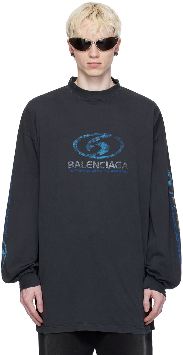 

Черная футболка с длинным рукавом Surfer Balenciaga
