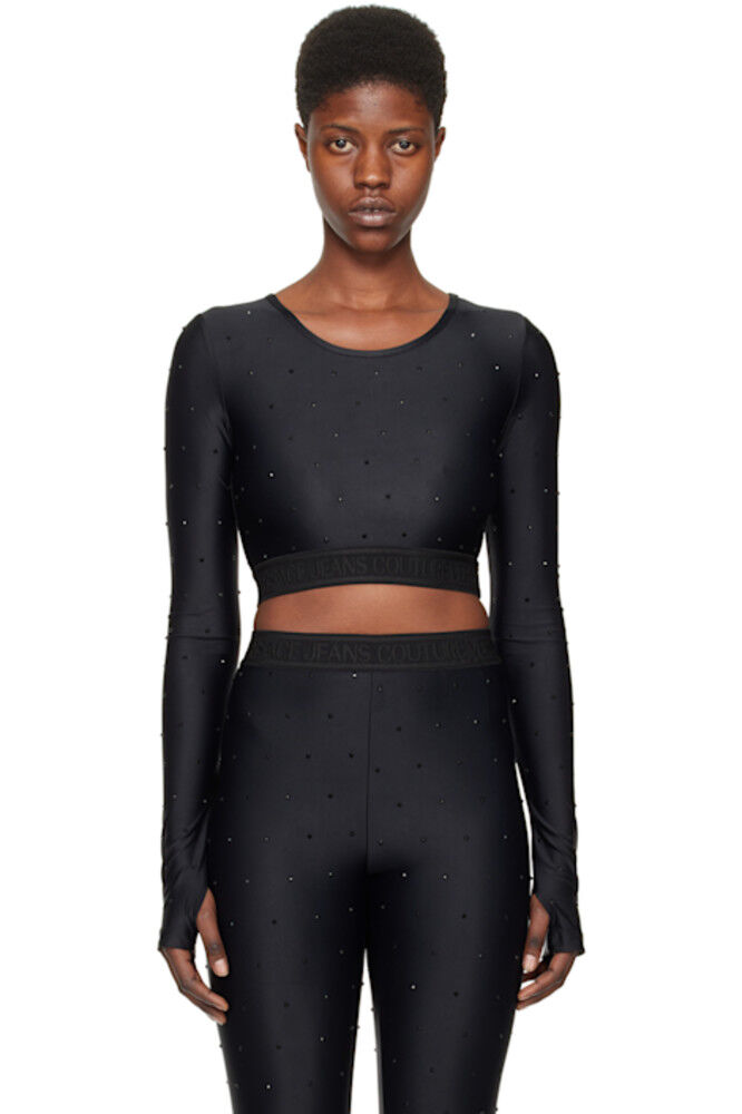 

Футболка с длинным рукавом Black Crystal Versace Jeans Couture