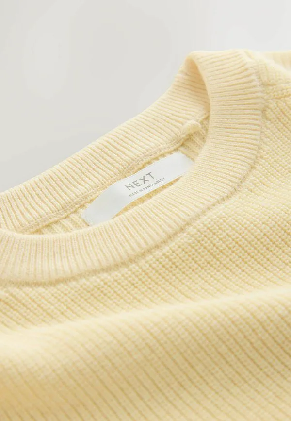Джемпер с круглым вырезом, стандартного кроя Next, Buttermilk Yellow — фото 2