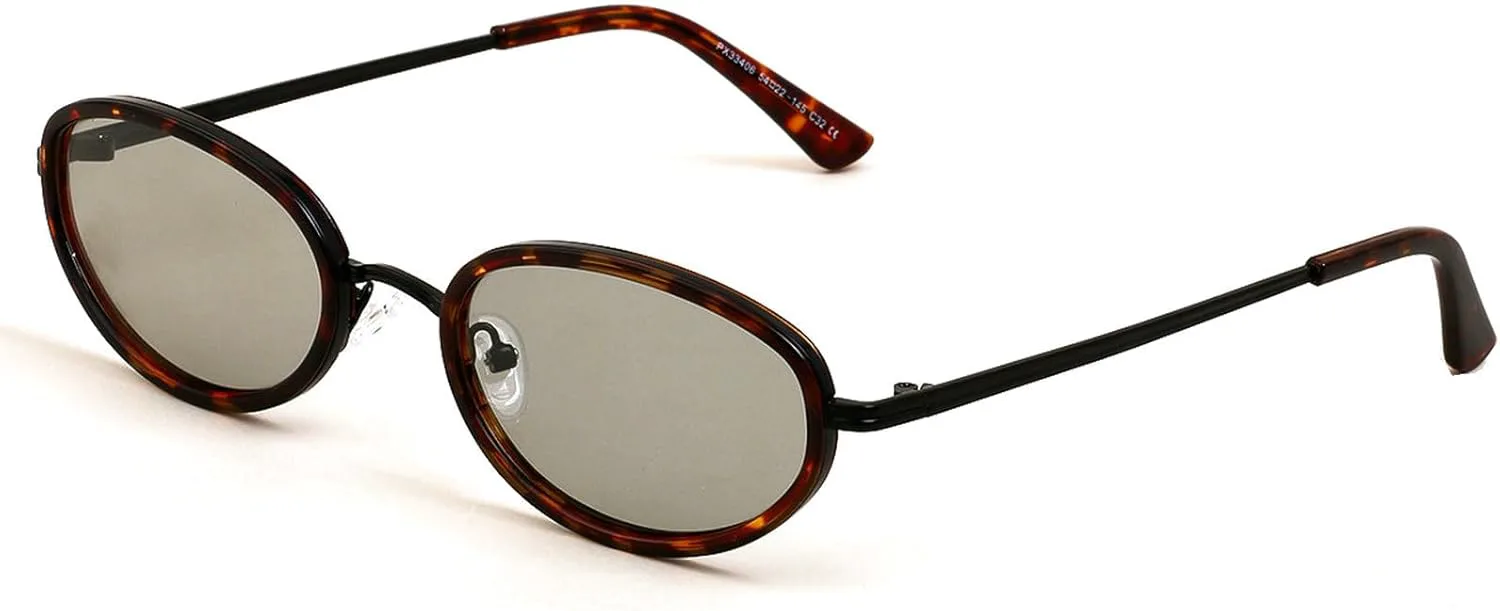 

Ретро-стиль, овальные солнцезащитные очки для женщин и мужчин, в духе 80-х и 90-х, небольшие круглые солнцезащитные очки в металлической оправе mincl, C3