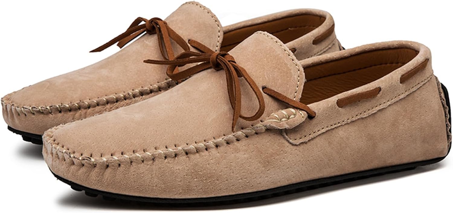 

Мужские мокасины из натуральной кожи, пенни-лоферы, повседневные, на шнуровке, слипоны, мягкие плоские туфли, комфортные повседневные лодочные туфли Glbdu, хаки