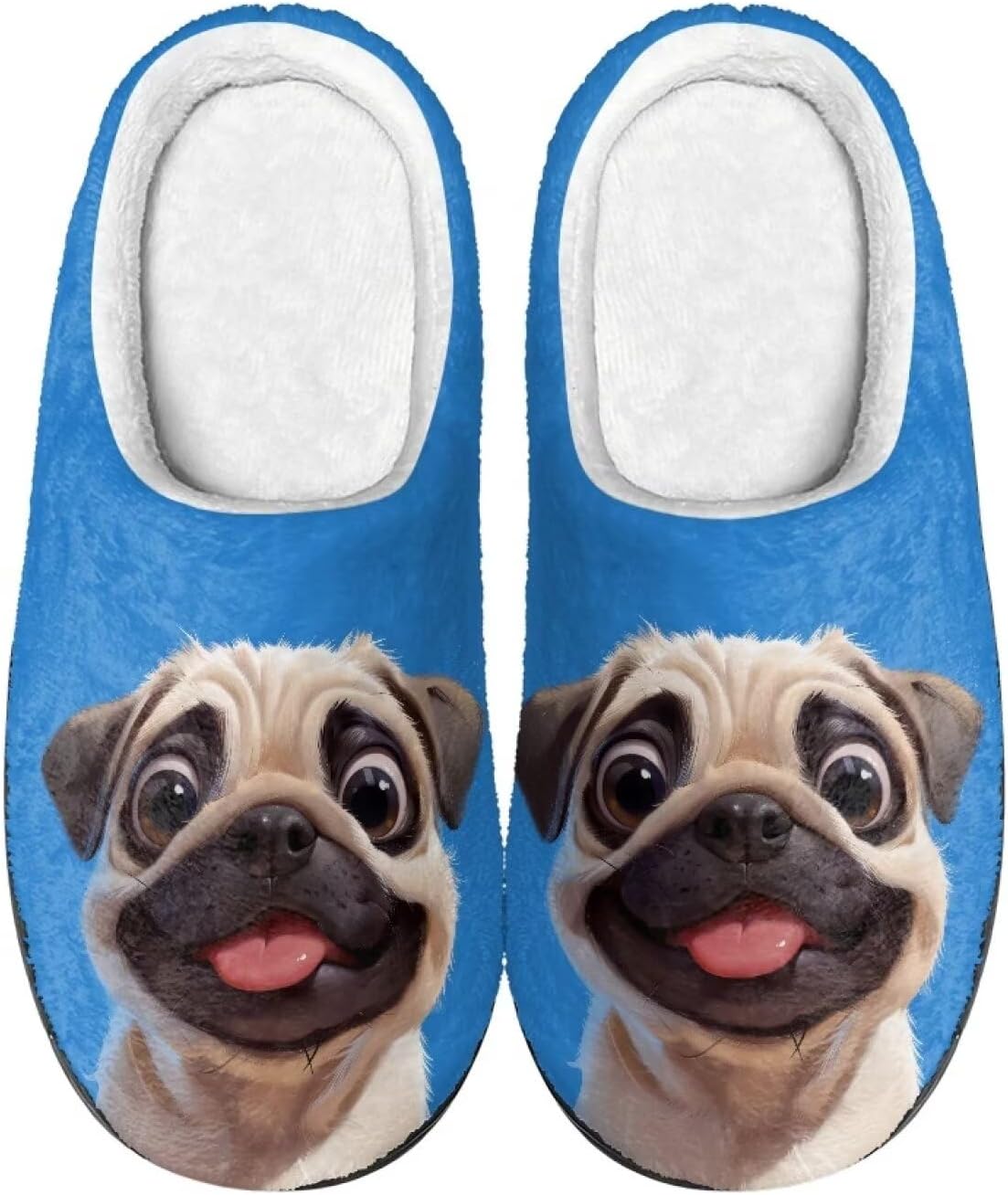 

Тапочки с животным принтом для мужчин и женщин, противоскользящие, с закрытым носком, мягкие, для дома и улицы Baxinh, голубой
