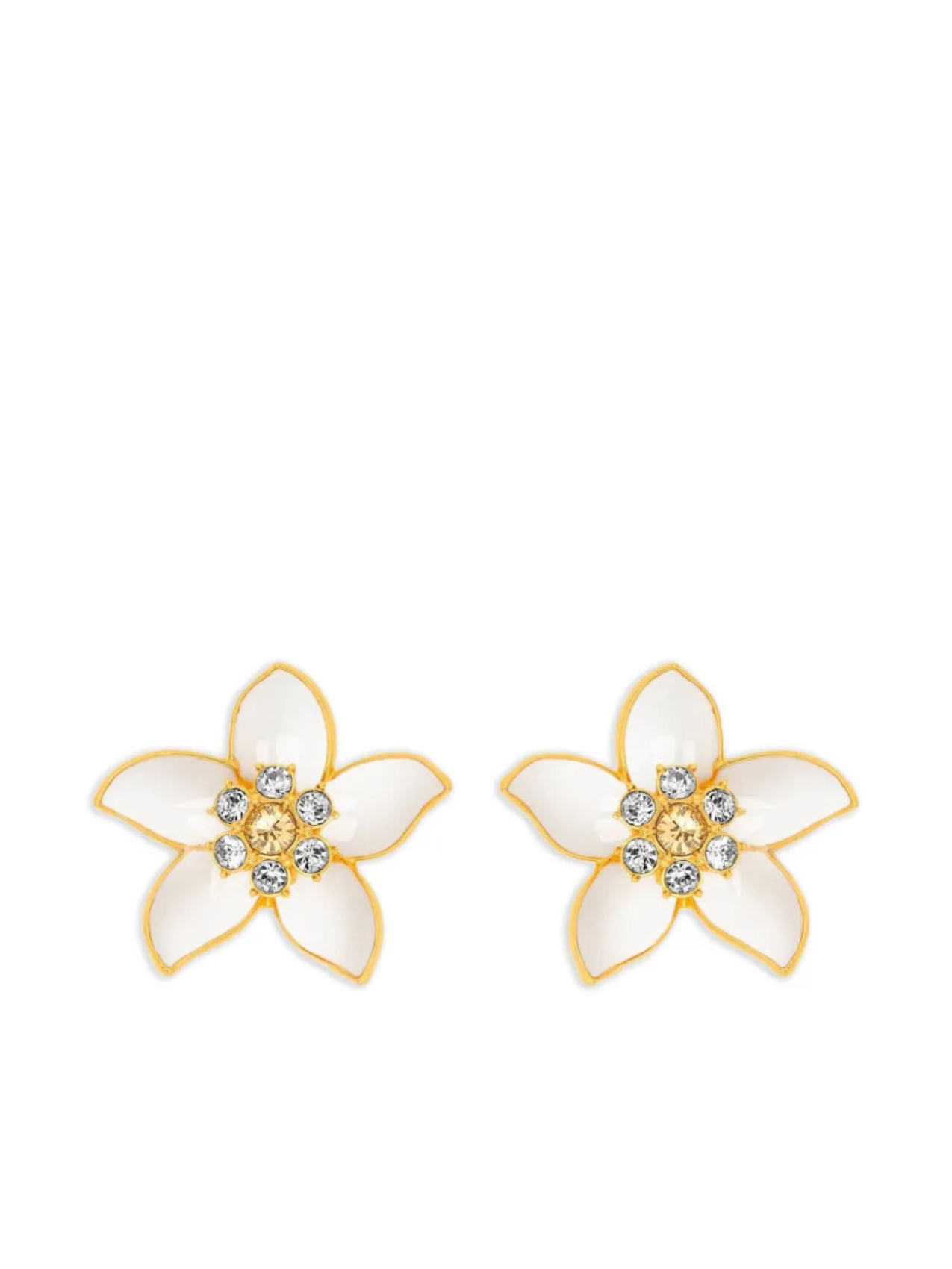 

Oscar de la Renta серьги с эмалью, нейтральный