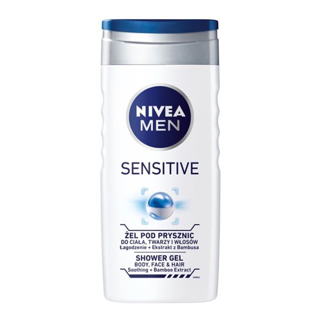 

Гель для душа для чувствительного тела, лица и волос Nivea Men, 250 мл