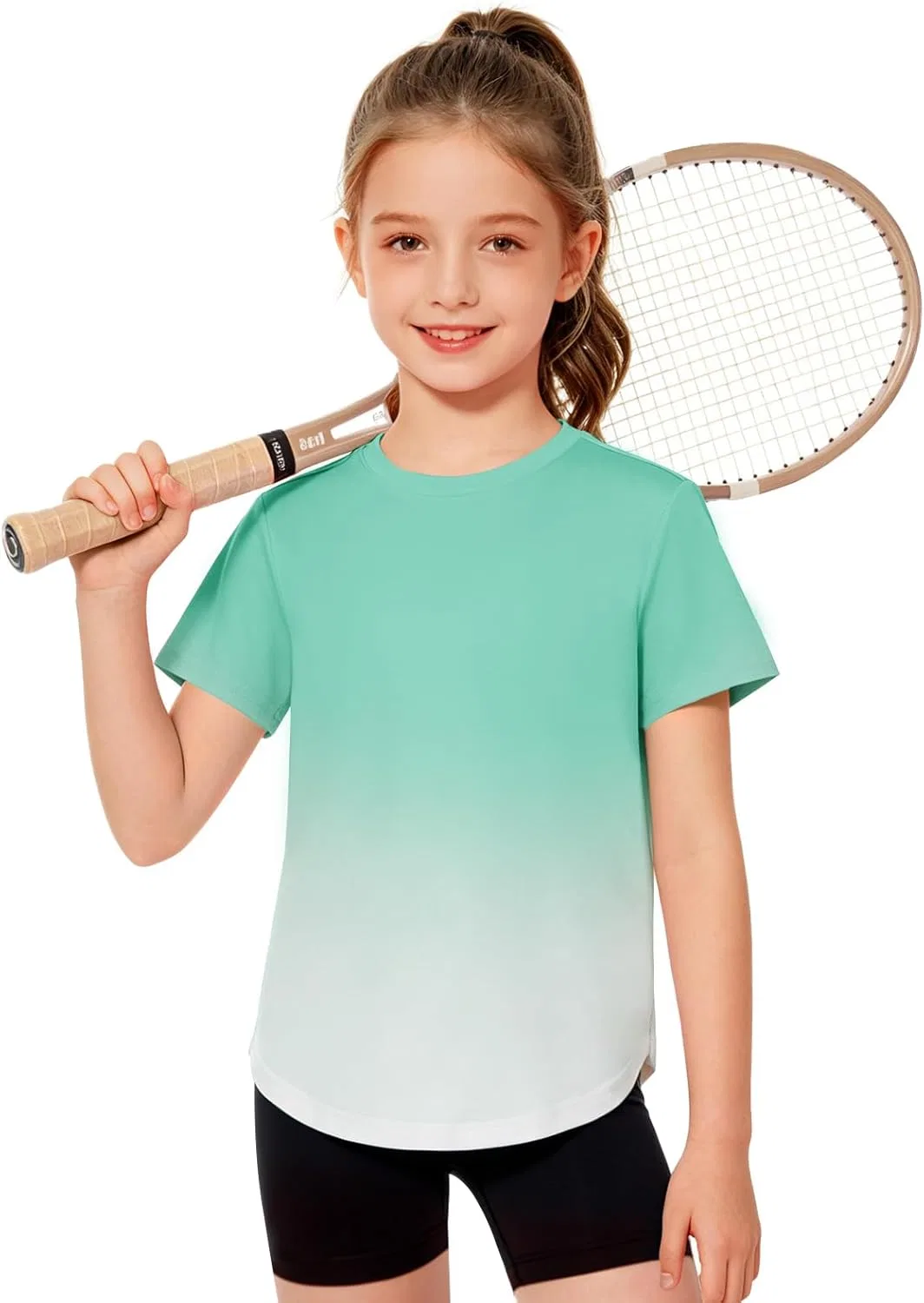 Футболка спортивная детская градиент Haloumoning, Mint Green