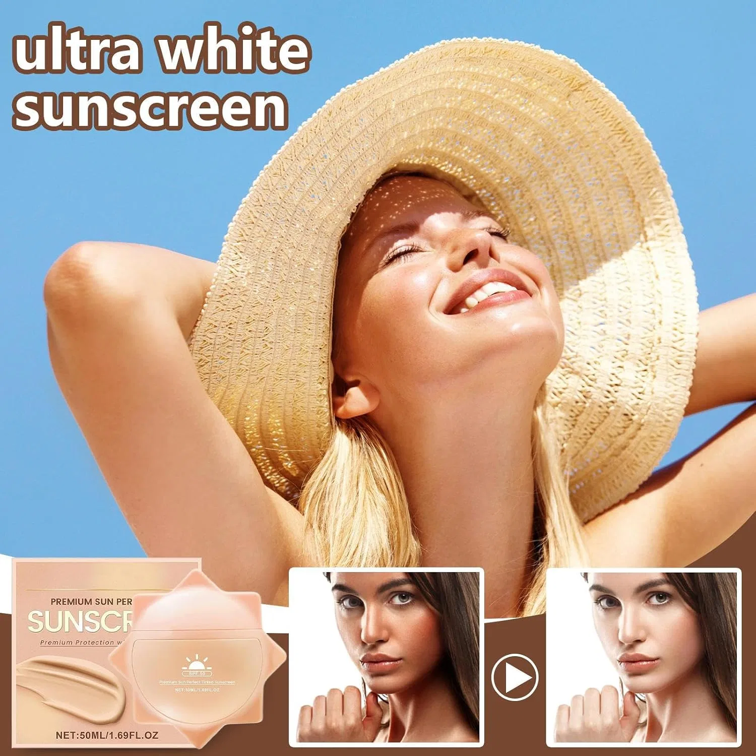 Тонированный солнцезащитный крем для лица SPF 50, Glow Sun Cream, 50 мл Generisch — фото 2