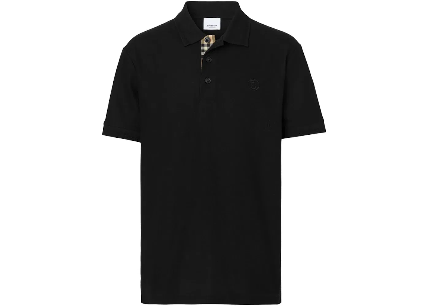 Мужское поло с принтом Polo Burberry, Black/Archive Beige