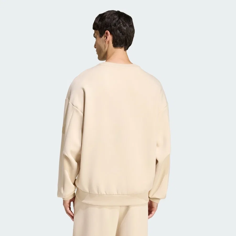 Свитшот спортивный с длинным рукавом модель Soft Lux Sweatshirt adidas, Бежевый — фото 2