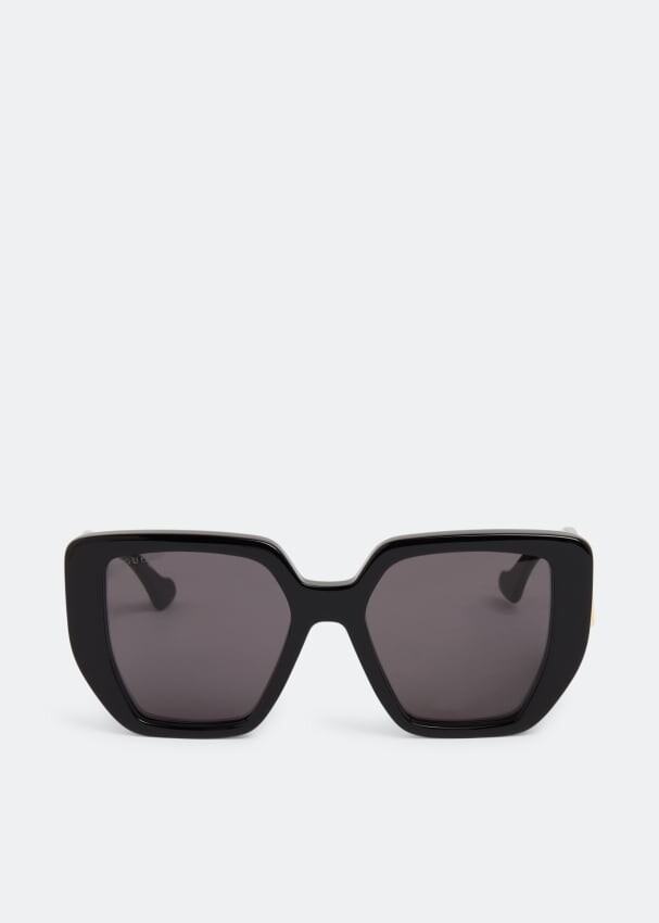 

Солнечные очки GUCCI Rectangular-frame sunglasses, черный