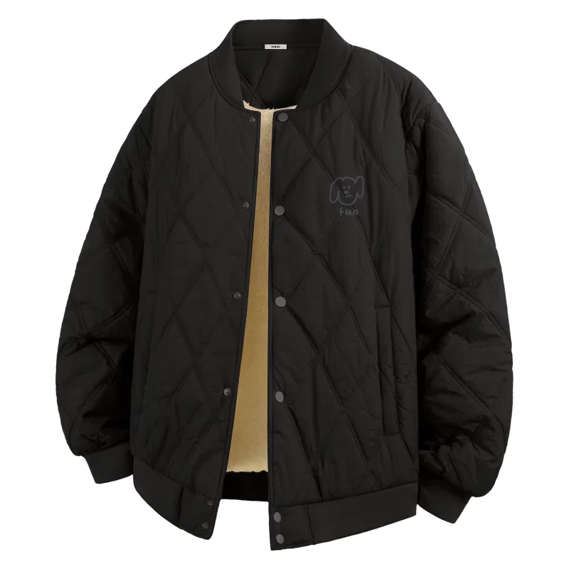 Детский пуховик утепленный с флисовой подкладкой MINISO, Black Thickened And Fleece-Lined