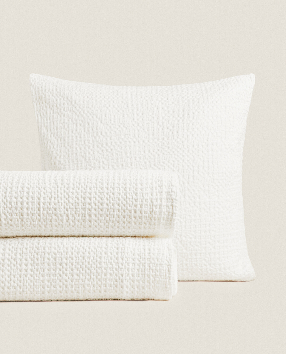 

Покрывало Zara Home Waffle Knit, белый