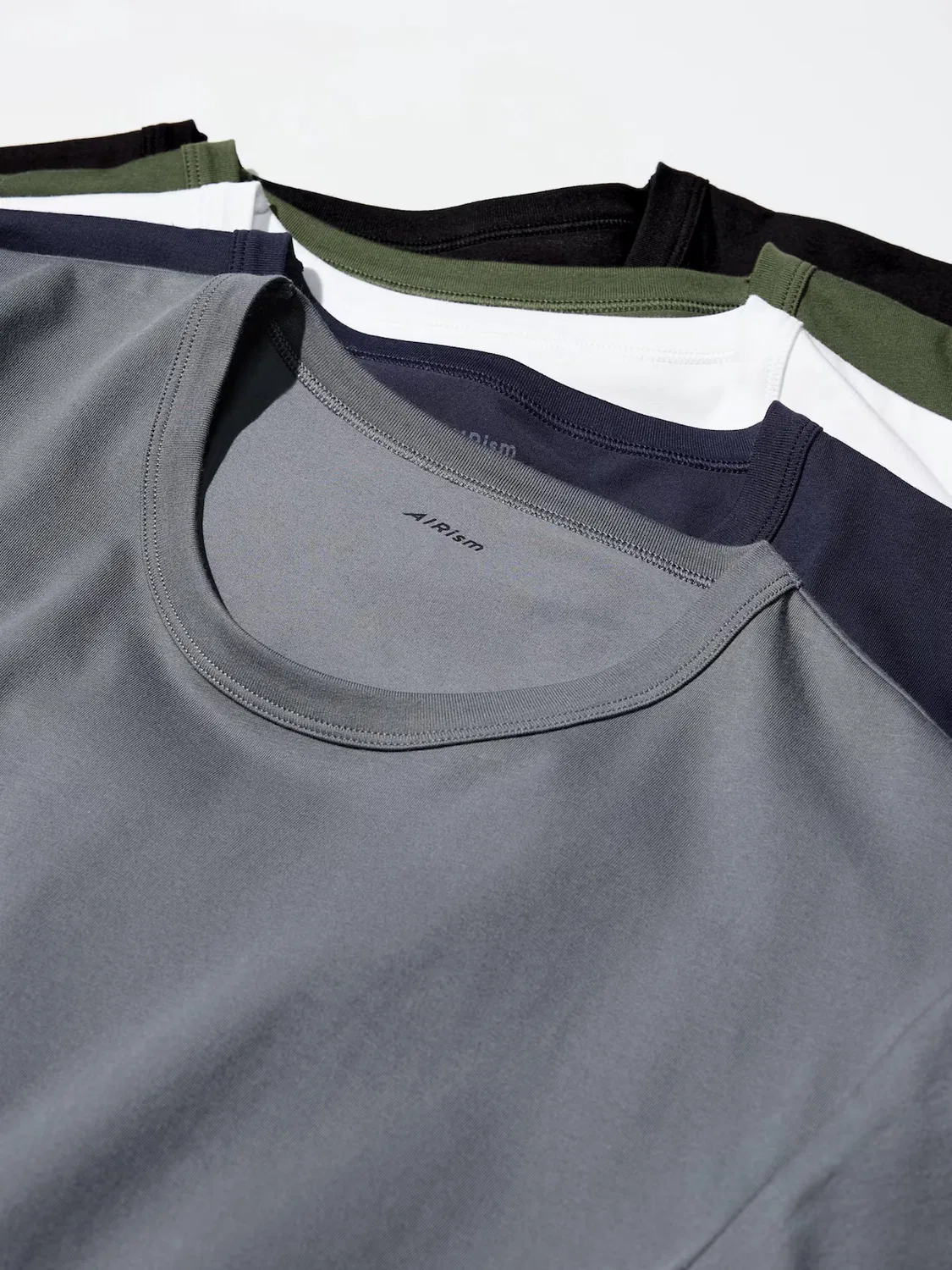 Футболка Uniqlo Airism, хлопковая, оливковый — фото 2