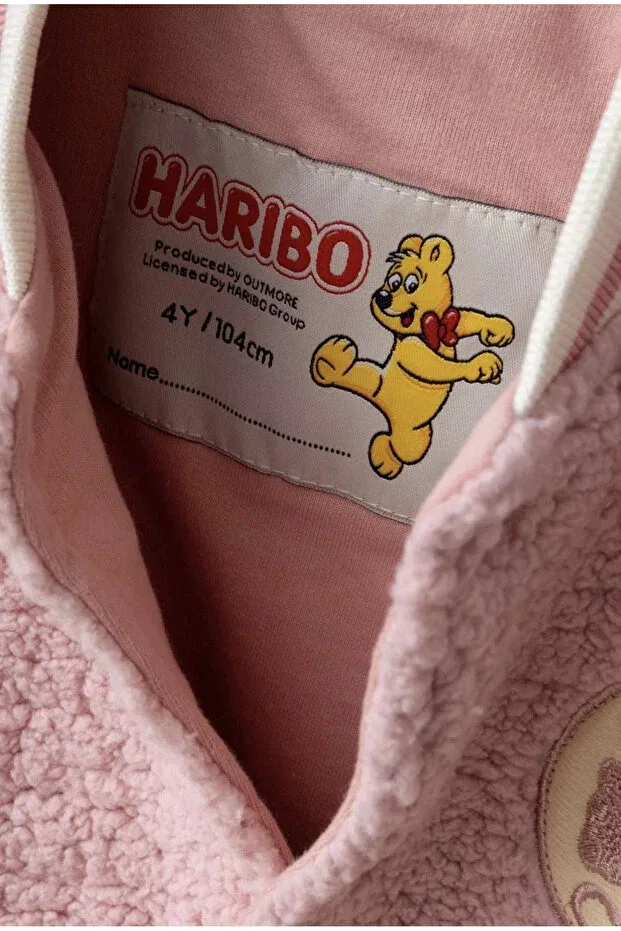 Детская зимняя куртка для девочек с вышивкой Bomber College Jacket Haribo, Powder — фото 3