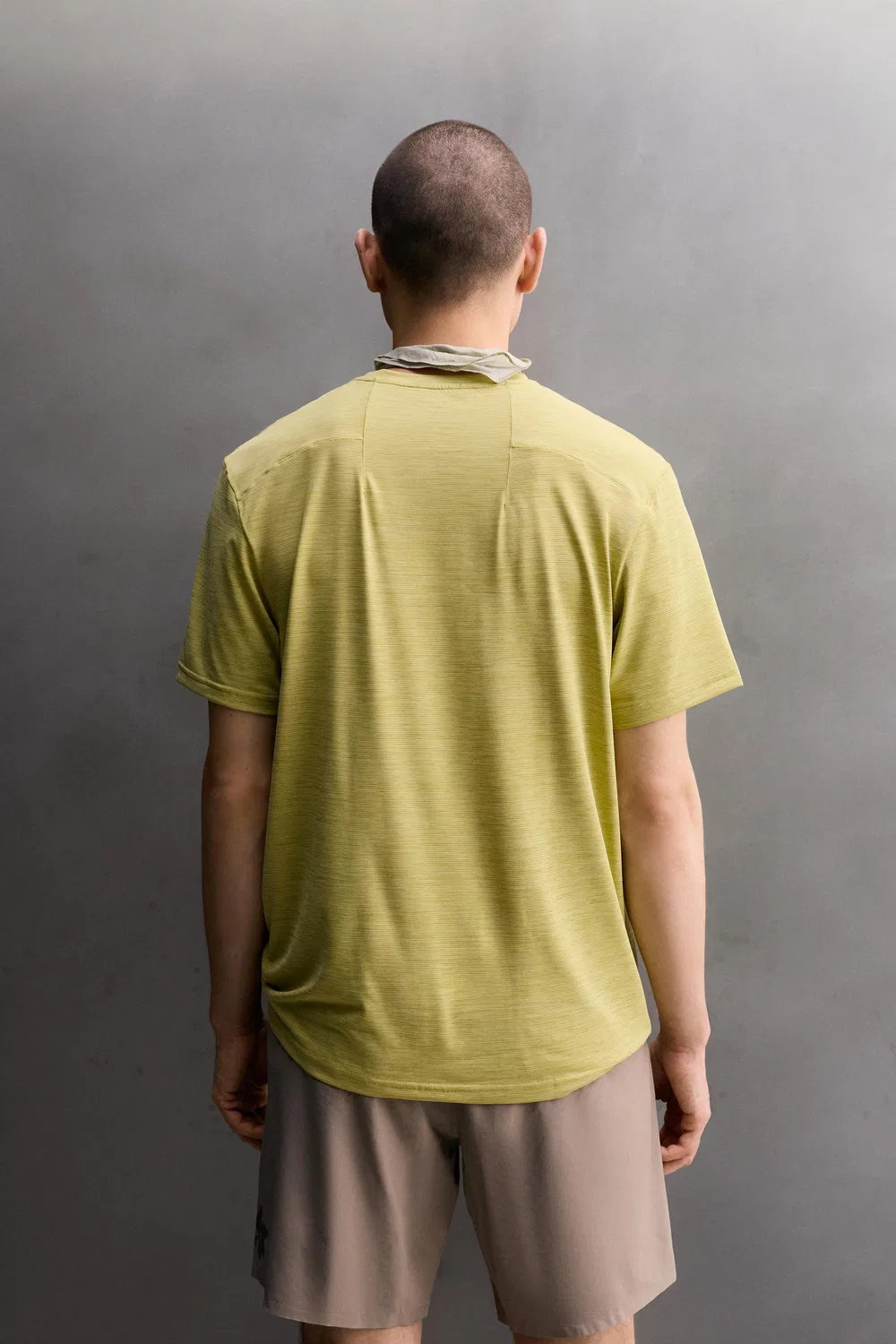 Полосатая футболка из технического жаккарда ZARA, Yellow — фото 3
