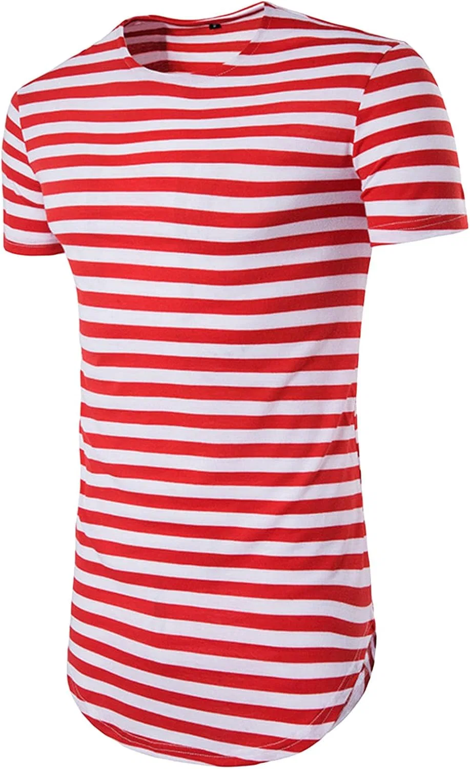 Мужская футболка с полосками Hip-Hop Slim Fit, Red