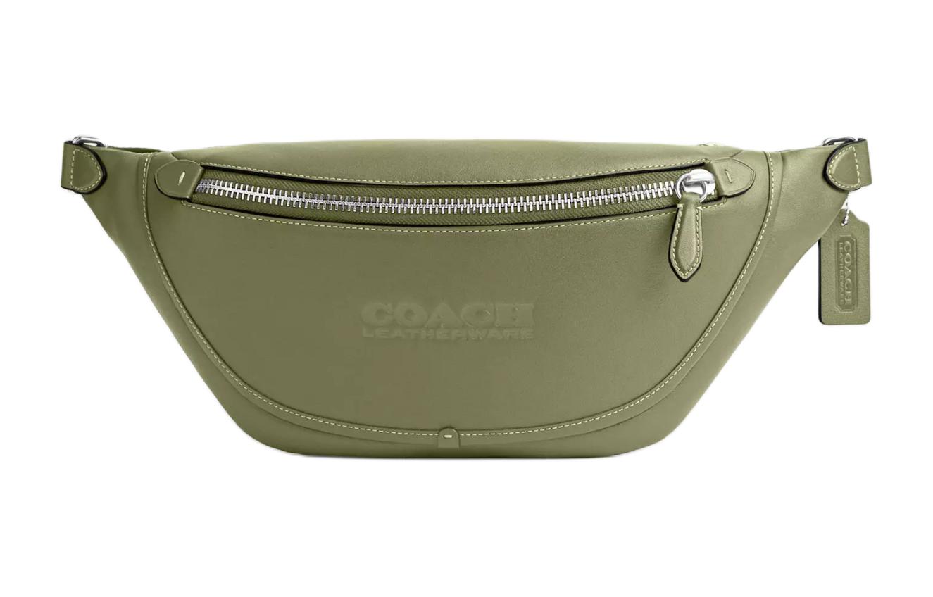 

Сумка через плечо League Cow Leather, поясная сумка, большая мужская сумка-банан Moss Green COACH, Set (Bag+Dust Bag)