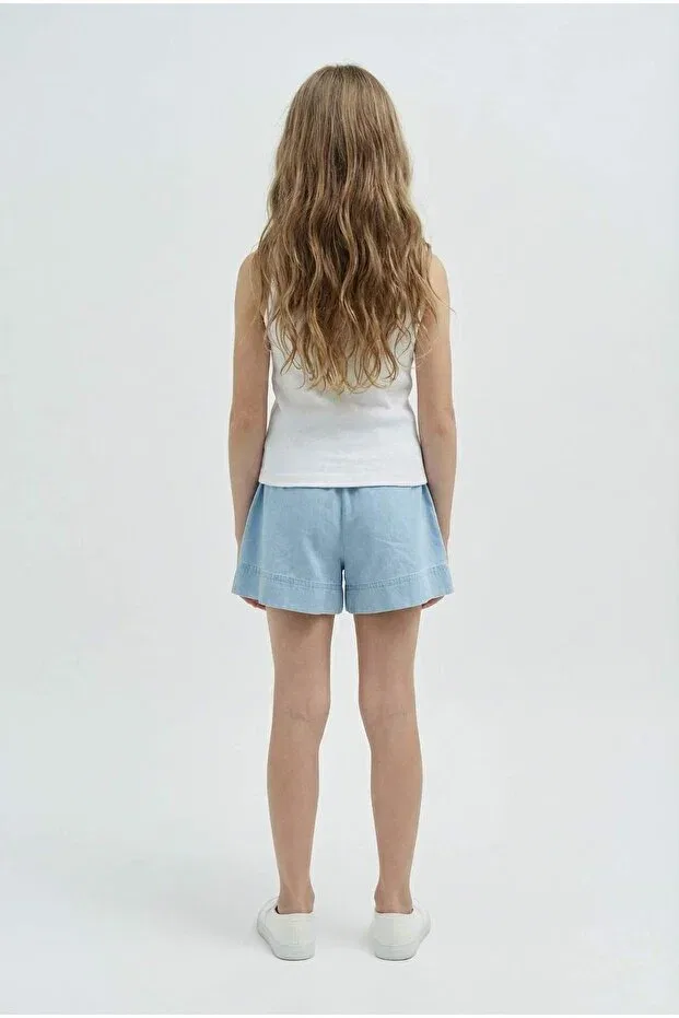 Детские шорты для девочек джинсовые на резинке Elastic waist jean shorts for girls Defacto, Blue-nm39 — фото 4
