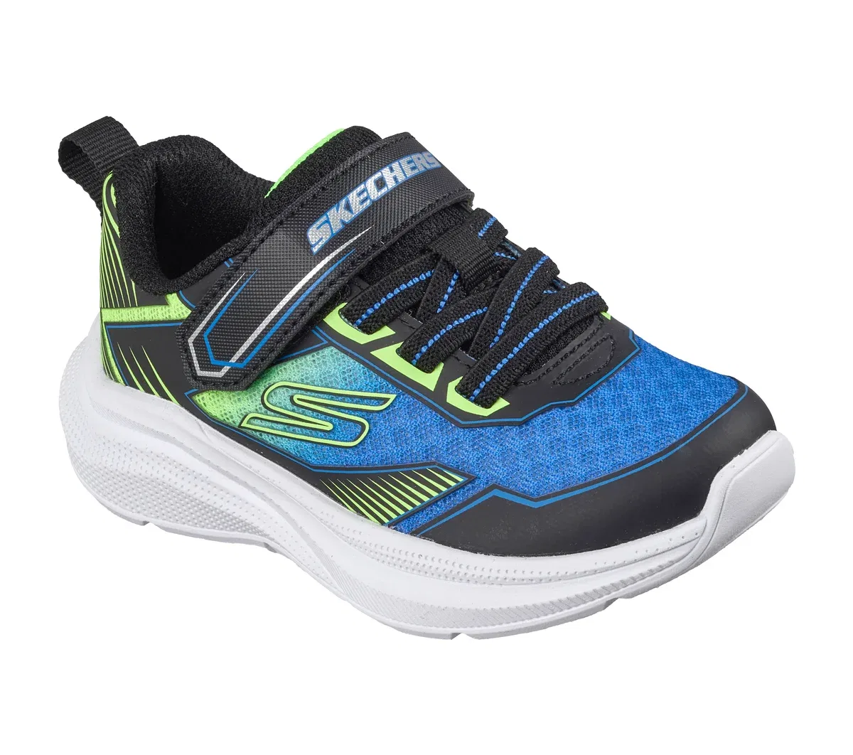 Детские кроссовки Microspec Velocity - Grid-Drift Skechers, черный/лаймовый — фото 4