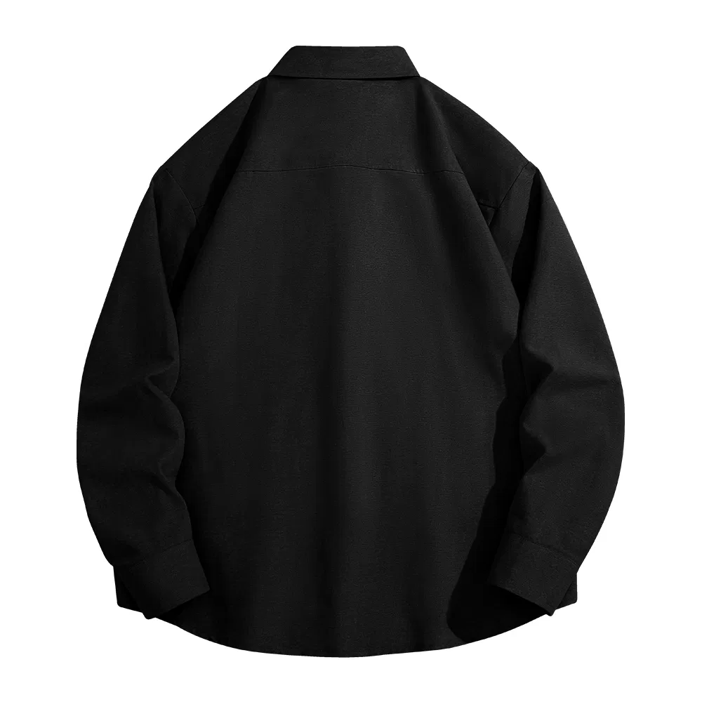 Детская рубашка с воротником [Thickened Integrated Fleece] MINISO, Black (B Smile Wreath Chest Logo) — фото 4