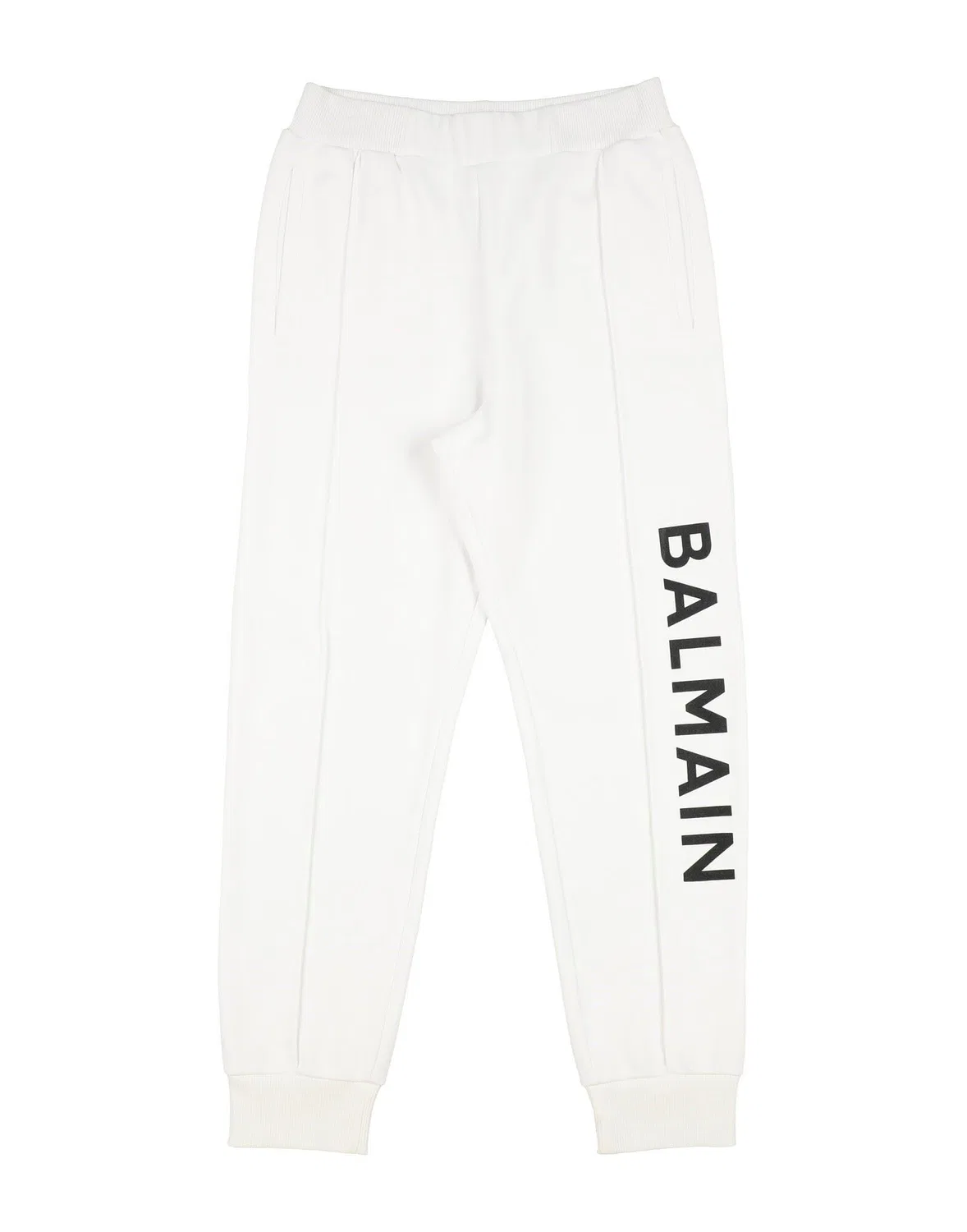 Детские спортивные штаны для мальчиков из французского терри с принтом Balmain, белый