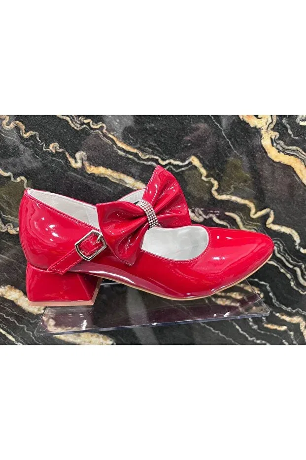 Детские балетки для девочек с бантом Papucumun Dünyasi, Red — фото 3