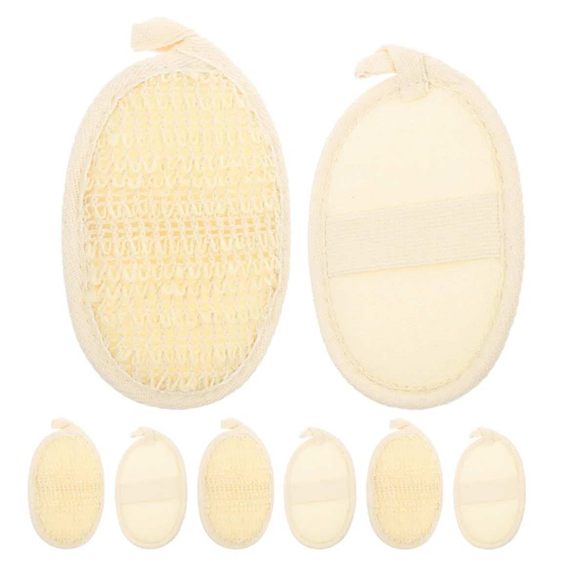 Люфа Пилинг Пэды 8 шт, SOLUSTRE, Beige