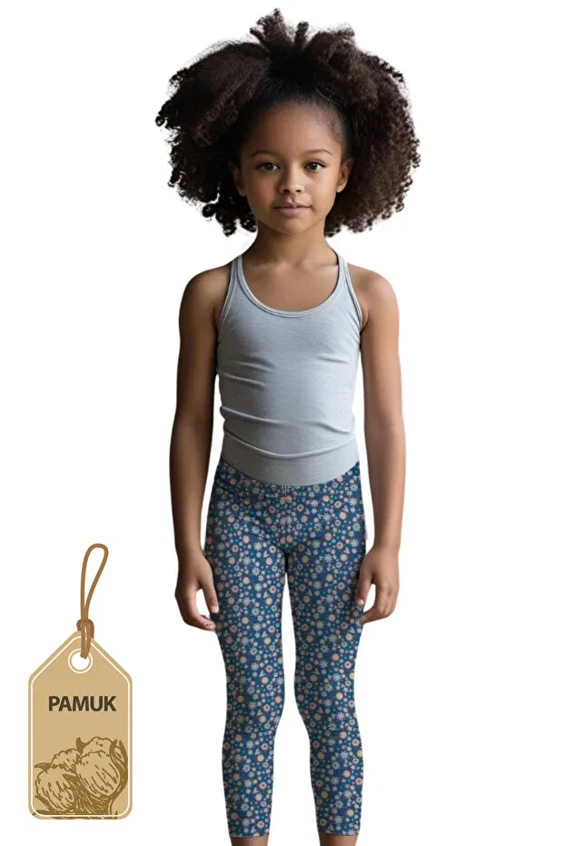 Детские леггинсы для девочек с принтом Mk Mukko Kids, Blue Color — фото 4