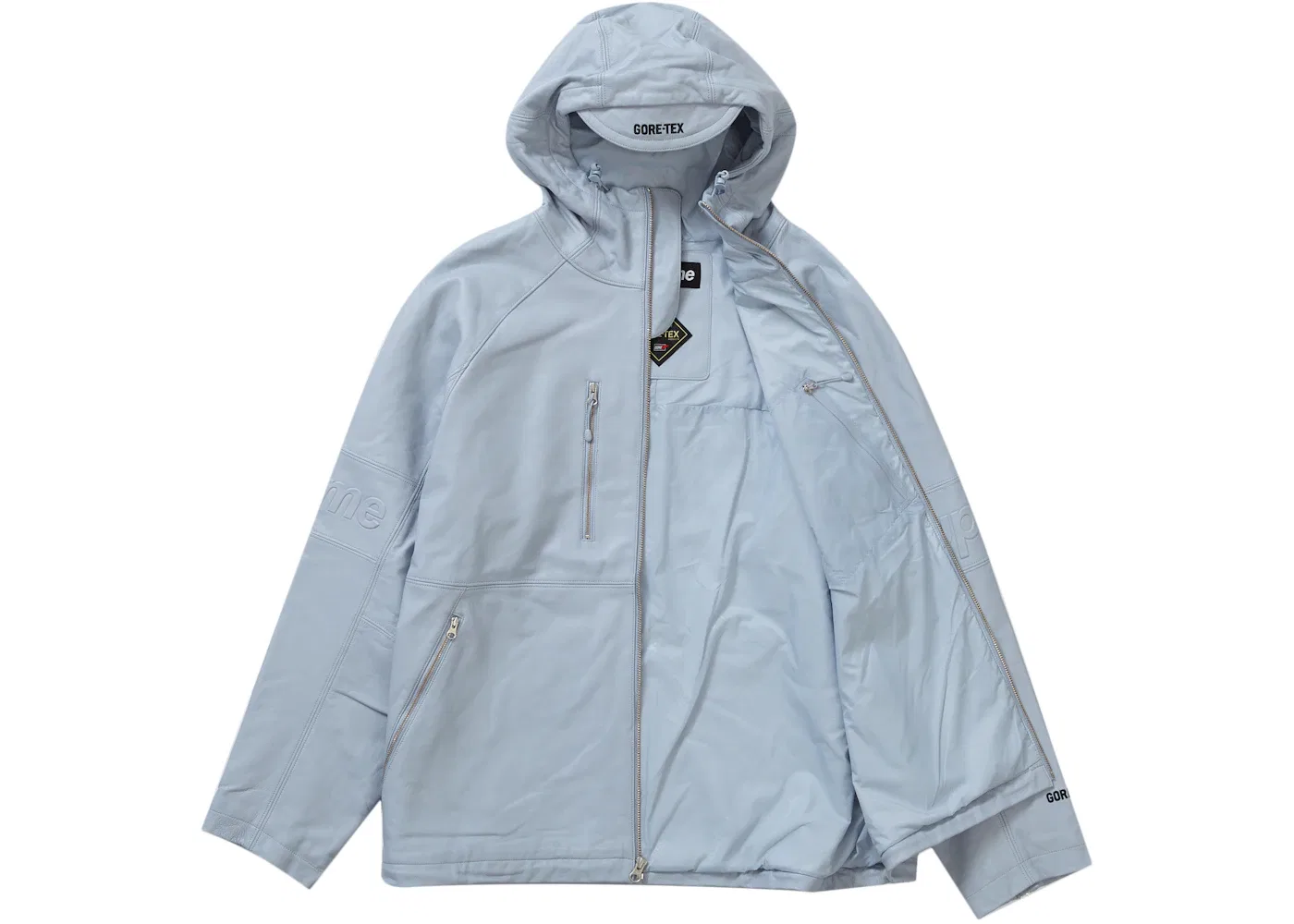 Мужская куртка из кожи с GORE-TEX Light Grey Supreme — фото 2