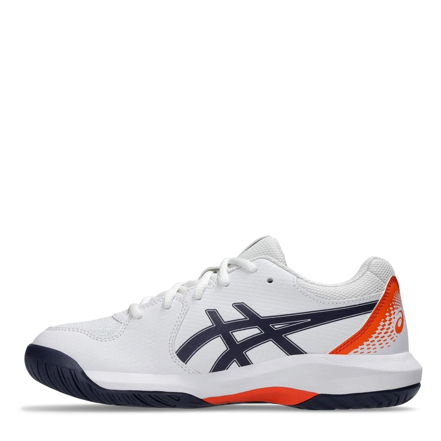 Детские кроссовки для мальчиков с полосками Gel-dedicate 8 GS ASICS, White Indigo Fog — фото 2