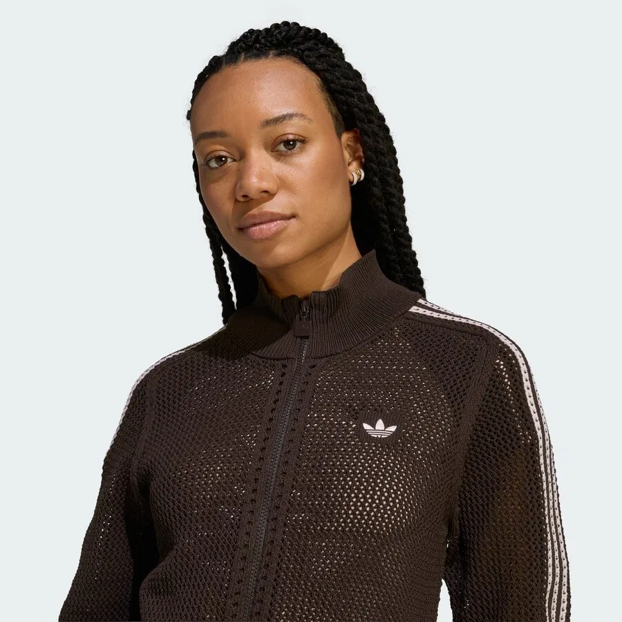 Вязаный кардиган ADIDAS ORIGINALS «Жар-птица» темно-коричневого цвета — фото 4