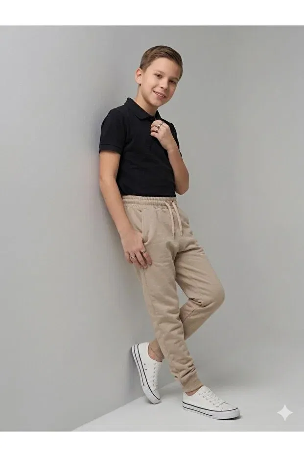 Детские спортивные штаны для девочек с эластичным поясом Serkertaş, Beige