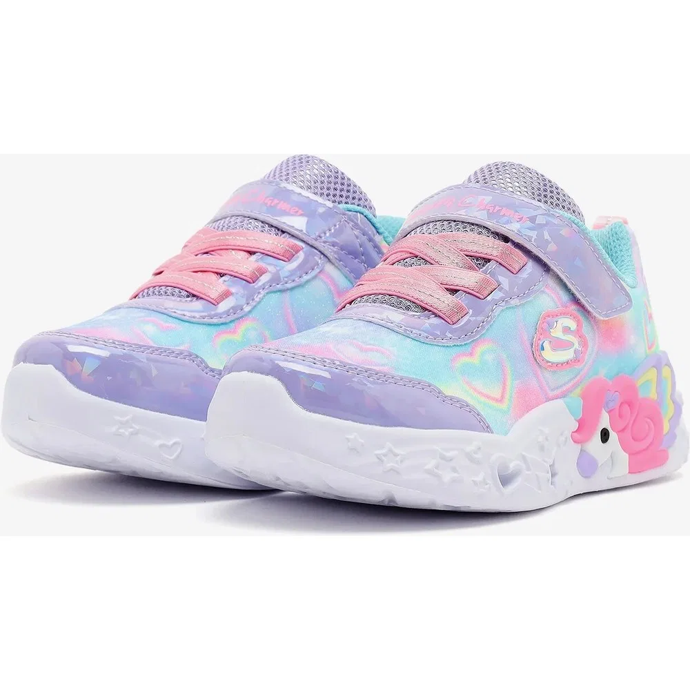 Детские кроссовки для девочек со светящейся подошвой Unicorn Charmer - Lil Heart Sparkles Skechers — фото 4