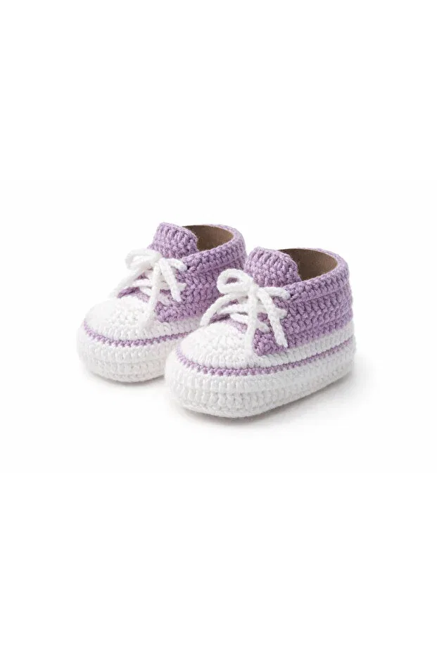 Детские пинетки для девочек вязаные Bebekshop, Purple
