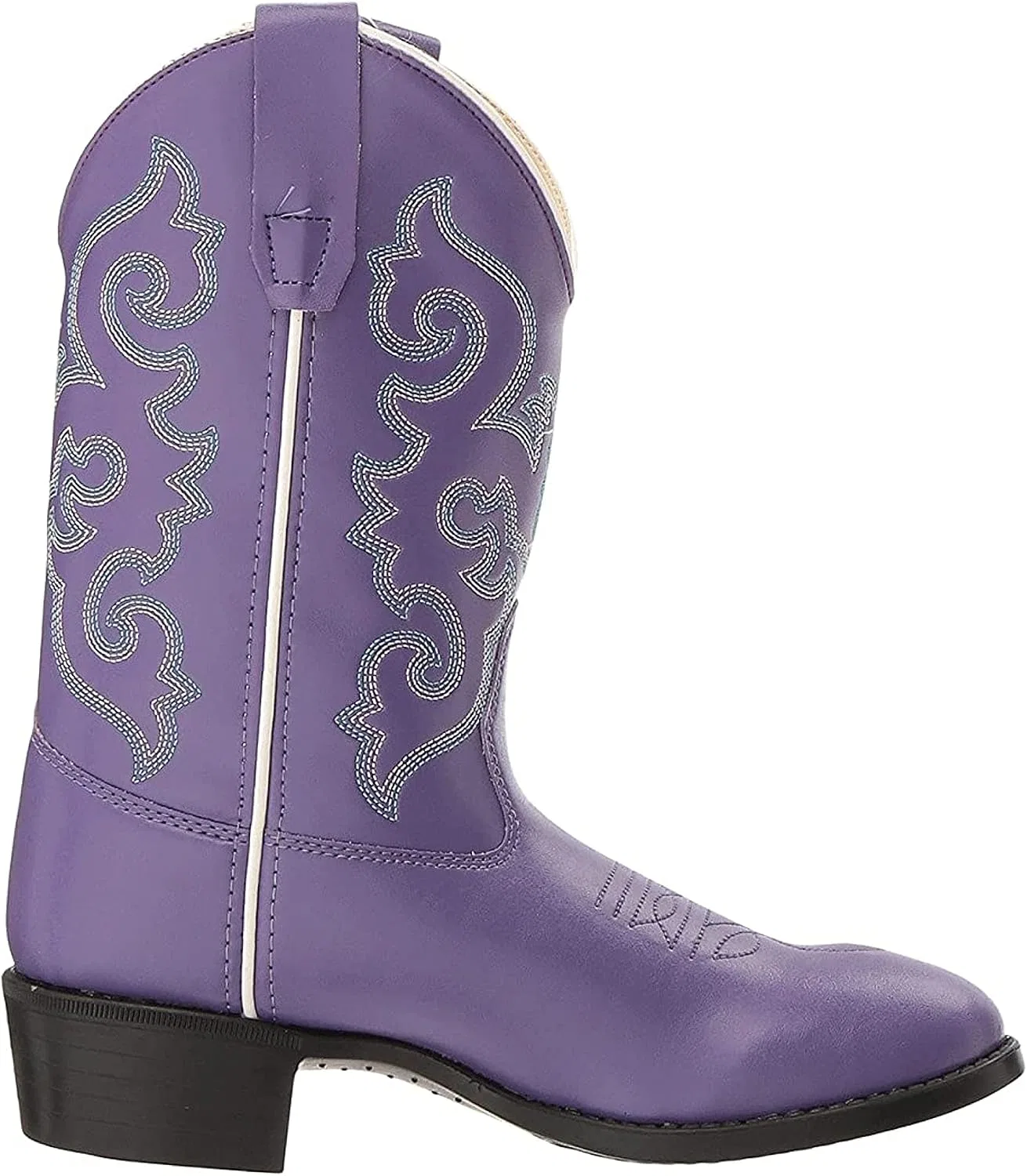 Детские сапоги для девочек с принтом Old West Cowboy Boots Girls Stitching Pull Straps PVC Purple VR9125 Old West Kids Boots, Purple — фото 3
